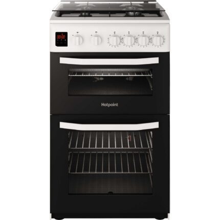 Hotpoint HD5G00CCW 500mm Twin Cavity Oven Gas Cooker