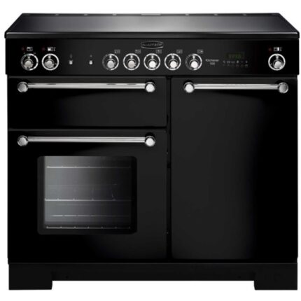 Rangemaster KCH100ECBLC Electric Range Cooker with 5 Ceramic Hobs - Black Chrome