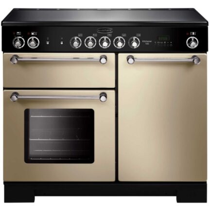 Rangemaster KCH100ECCRC Electric Range Cooker with 5 Ceramic Hobs - Cream Chrome