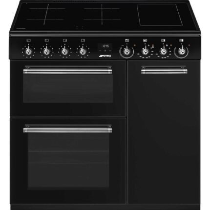 Smeg CX93IMBL 90cm Classica Aesthetic Electric Induction Range Cooker - Black